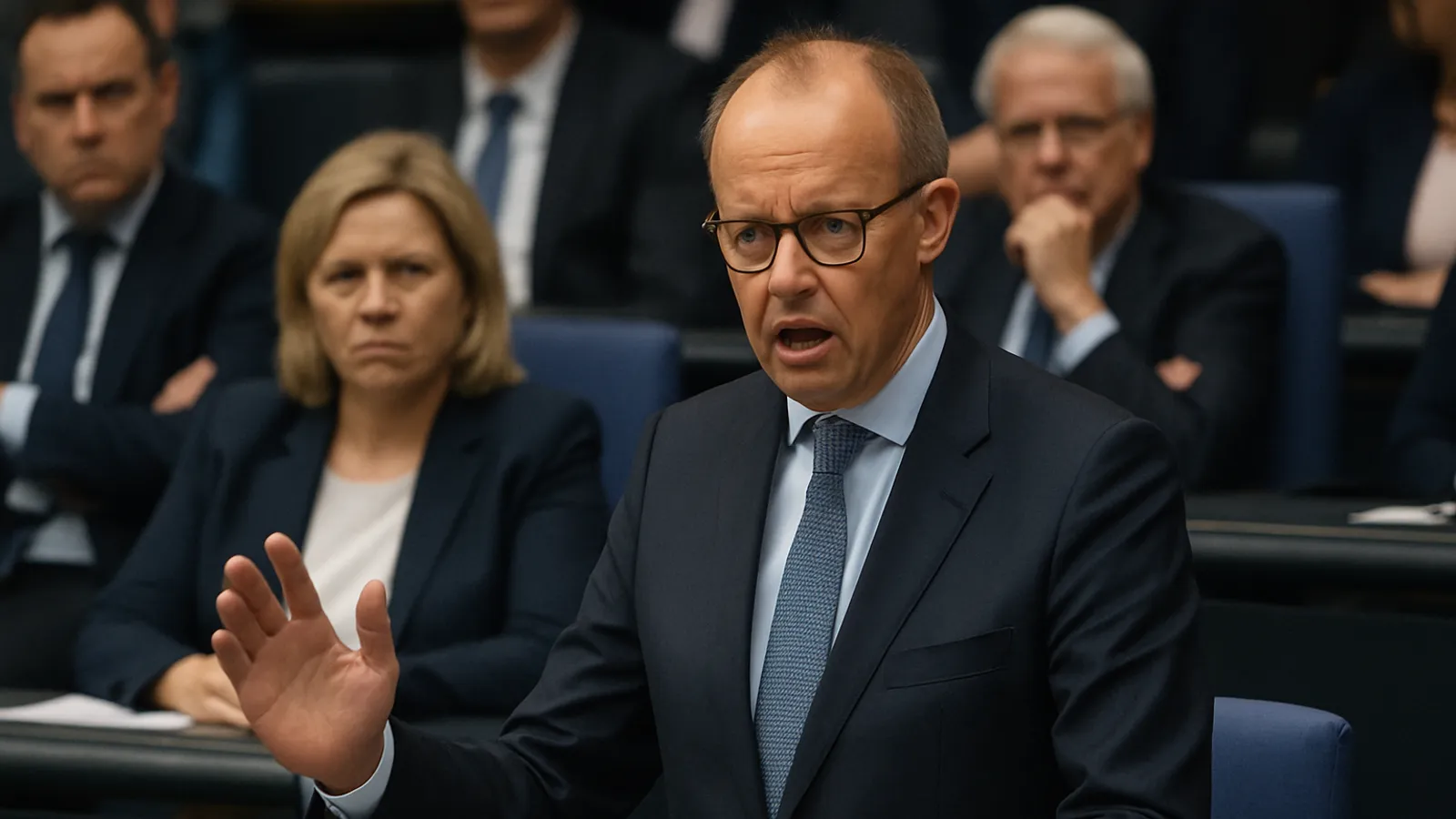 Merz gibt eine Regierungserklärung ab.