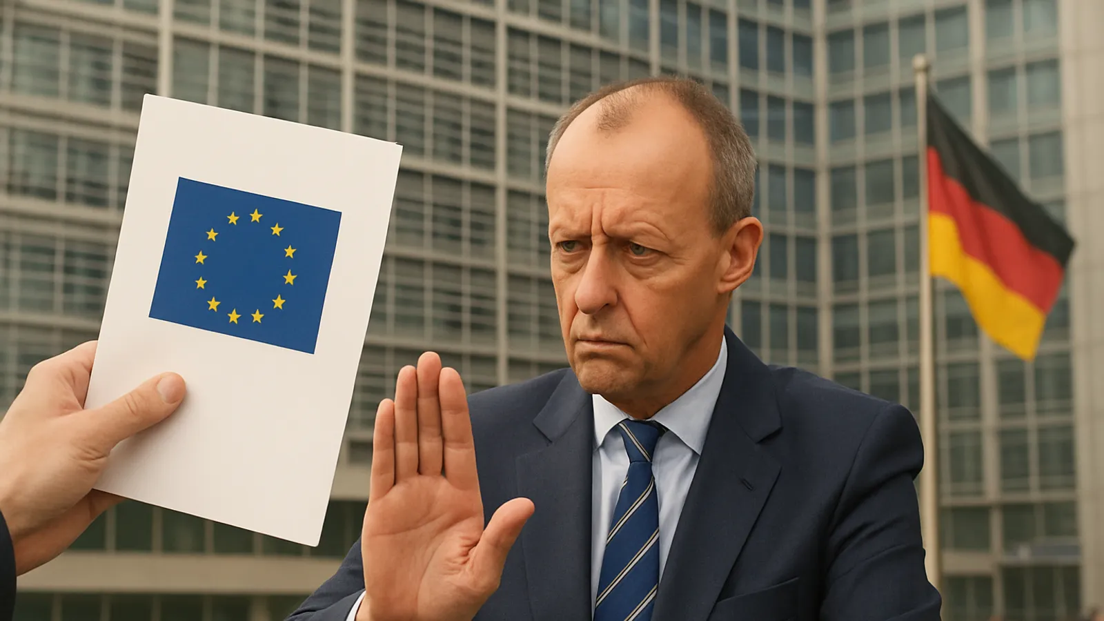 Merz threatens a German veto of the European Commission's budget plan.