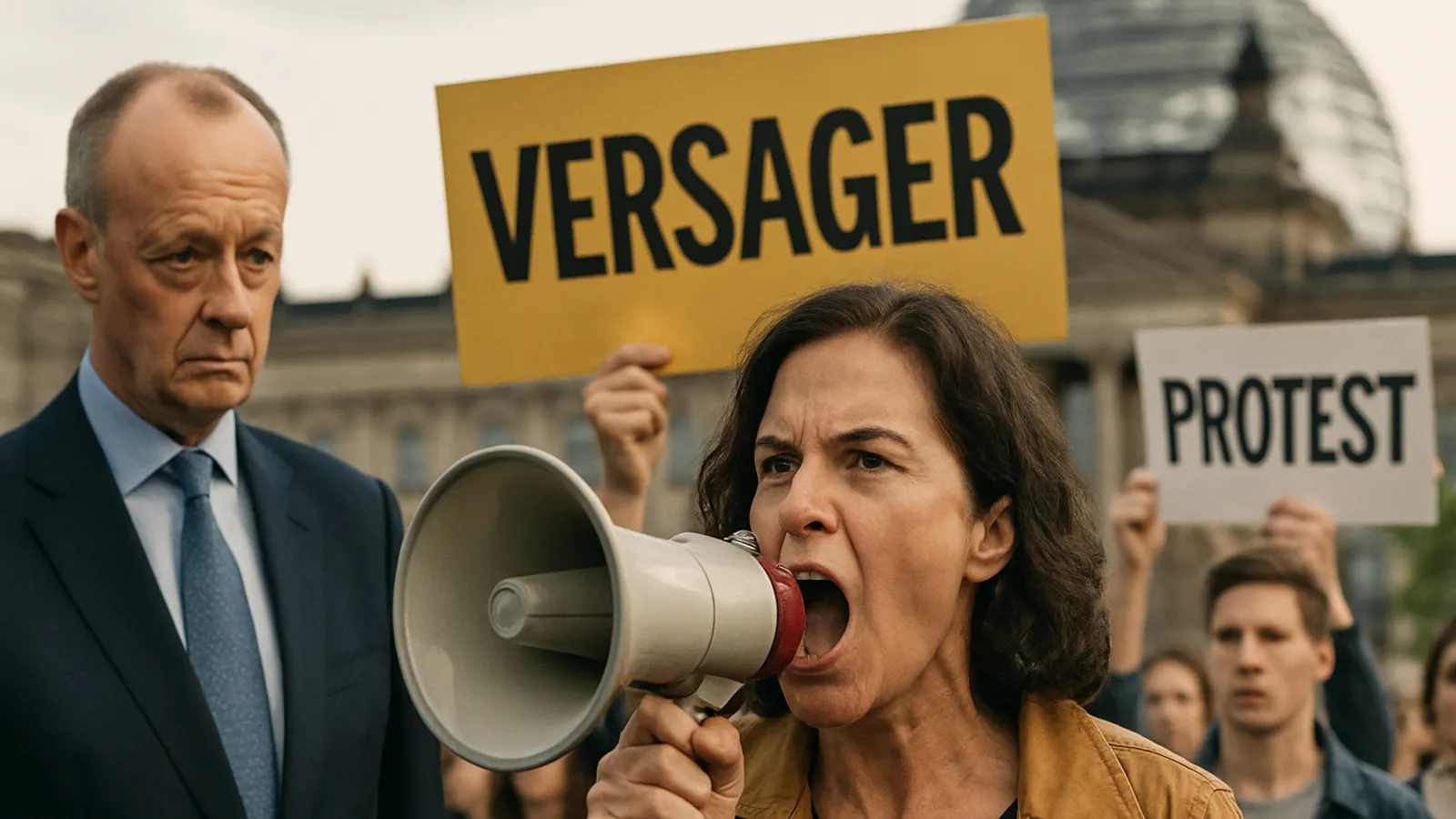 Pantisano nennt Merz einen „Versager“ und ruft zum Protest auf.