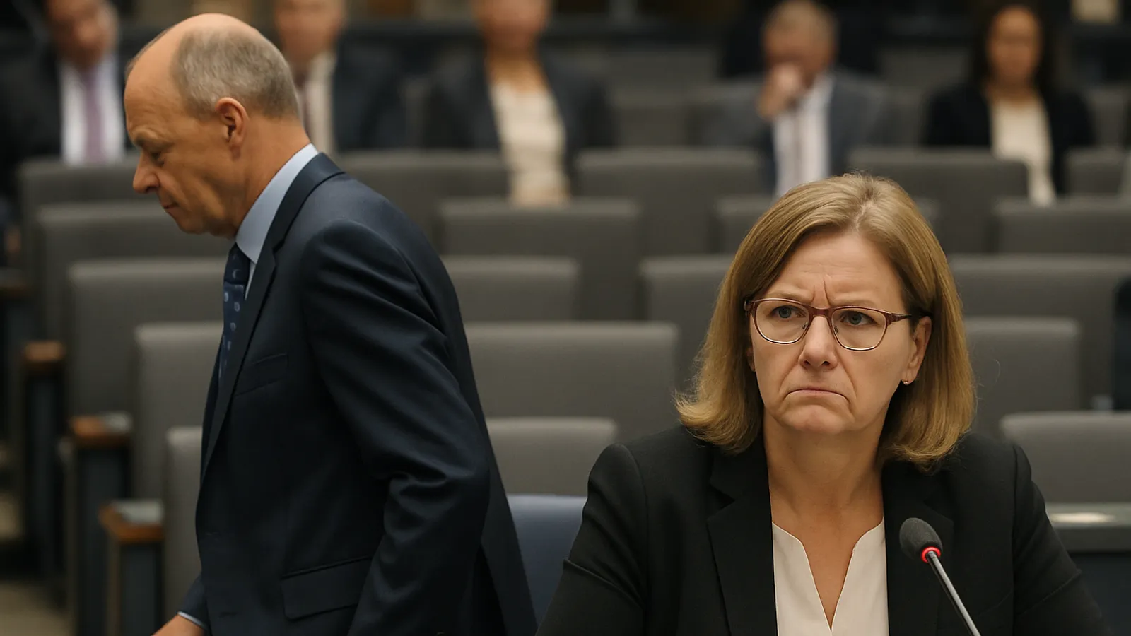 Reichinnek kritisiert Merz, weil er einfach aufsteht und geht.