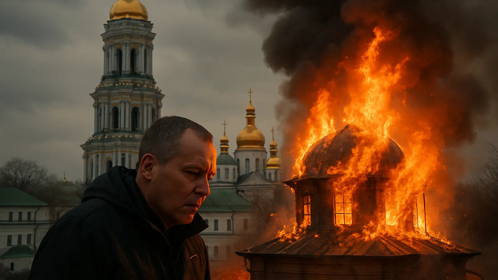 Russische Angriffe auf Kiew verursachen Feuer im berühmten Höhlenkloster.
