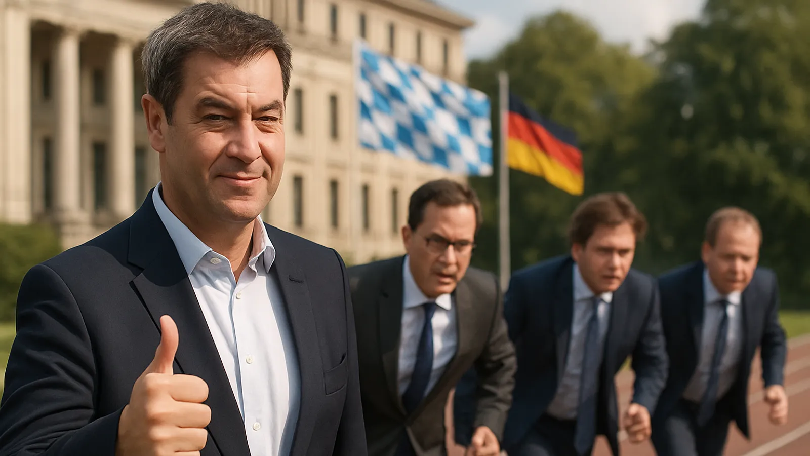Söder prahlt, dass Bayern weit vor allen anderen liegt.