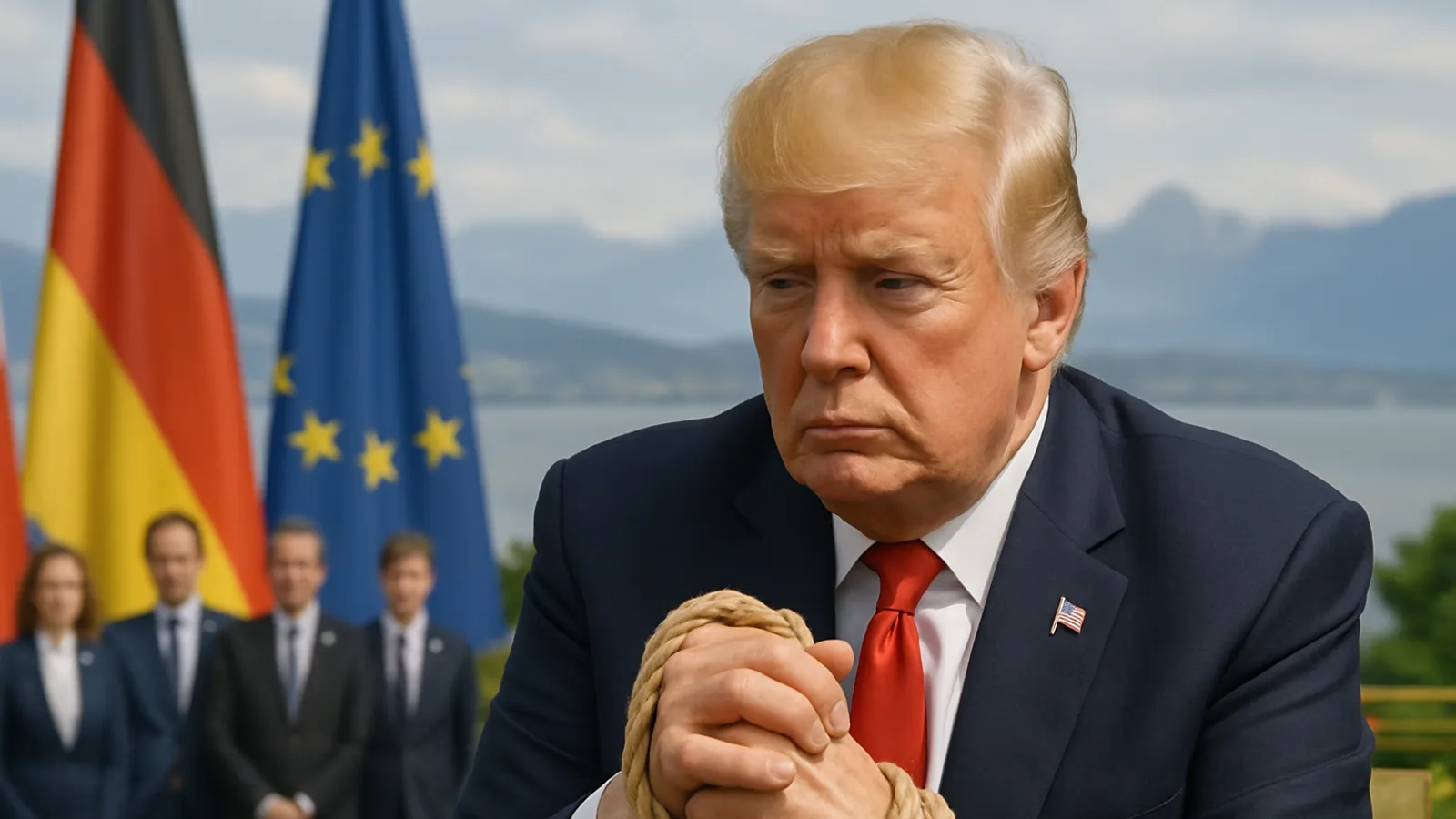 Trump beim G7-Gipfel in Évian zeigt seine Abhängigkeit von Europa.