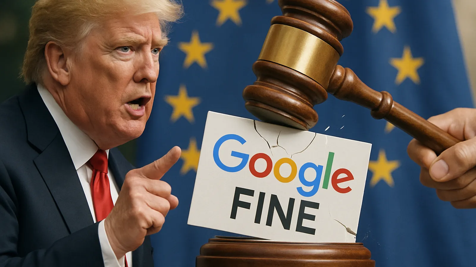 Trump droht der EU nach der Google-Strafe mit zusätzlichen Zöllen.