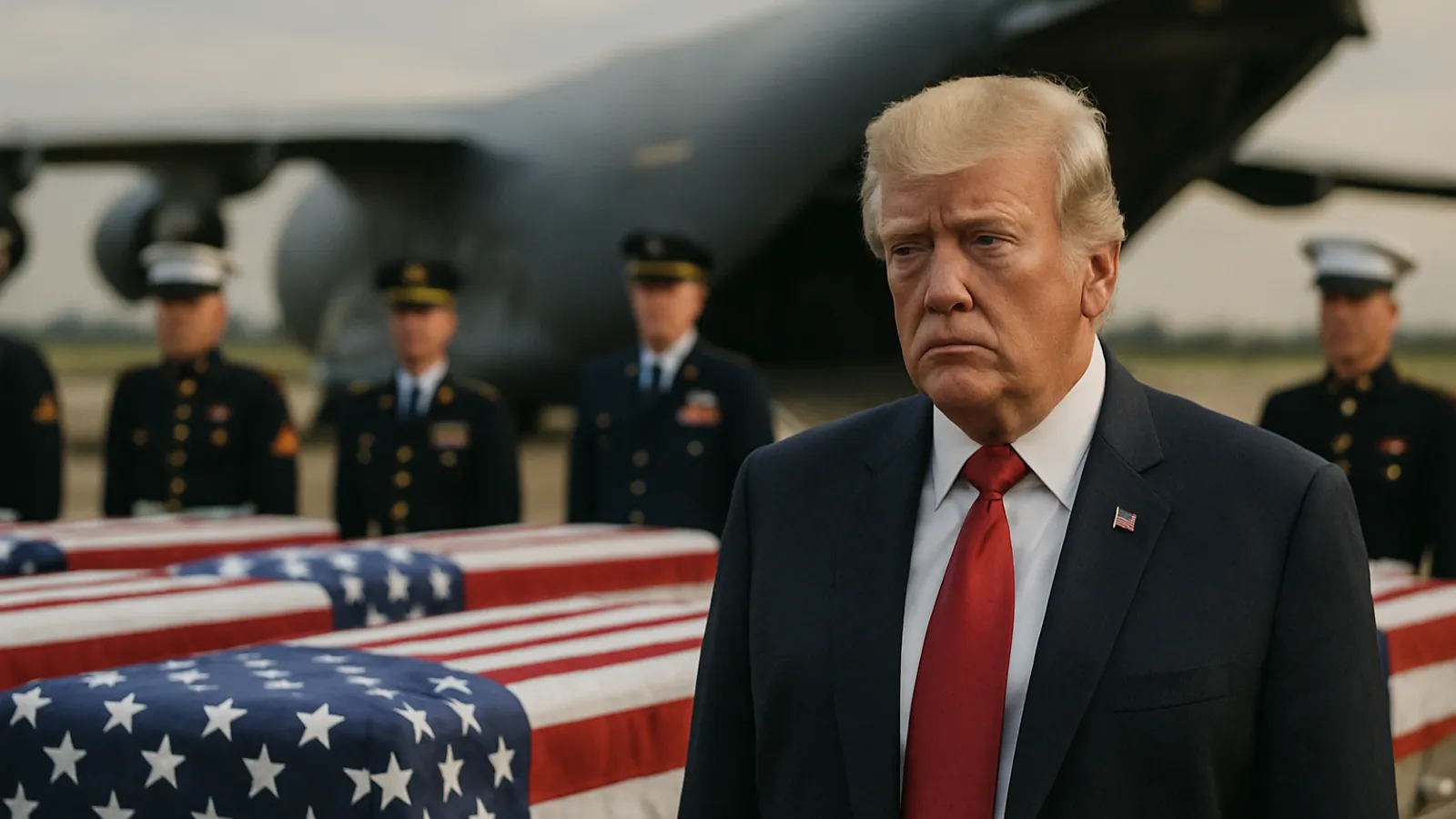 Trump nahm an der feierlichen Überführung von vier bei iranischen Angriffen getöteten US-Soldaten teil.