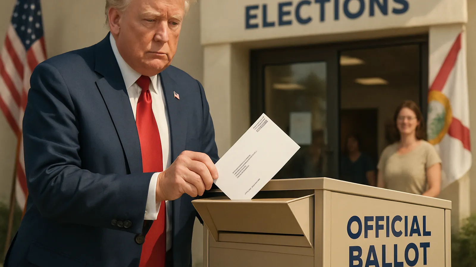 Trump hat bei der Wahl in Florida zum zweiten Mal in diesem Jahr Briefwahl abgegeben.