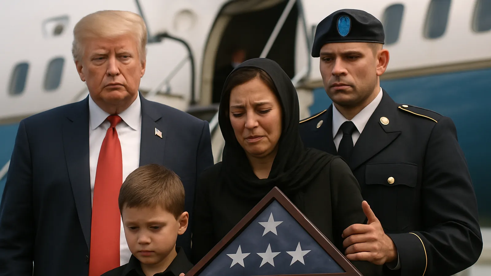 Trump hat die Familie eines gefallenen Soldaten nach Georgia geflogen.