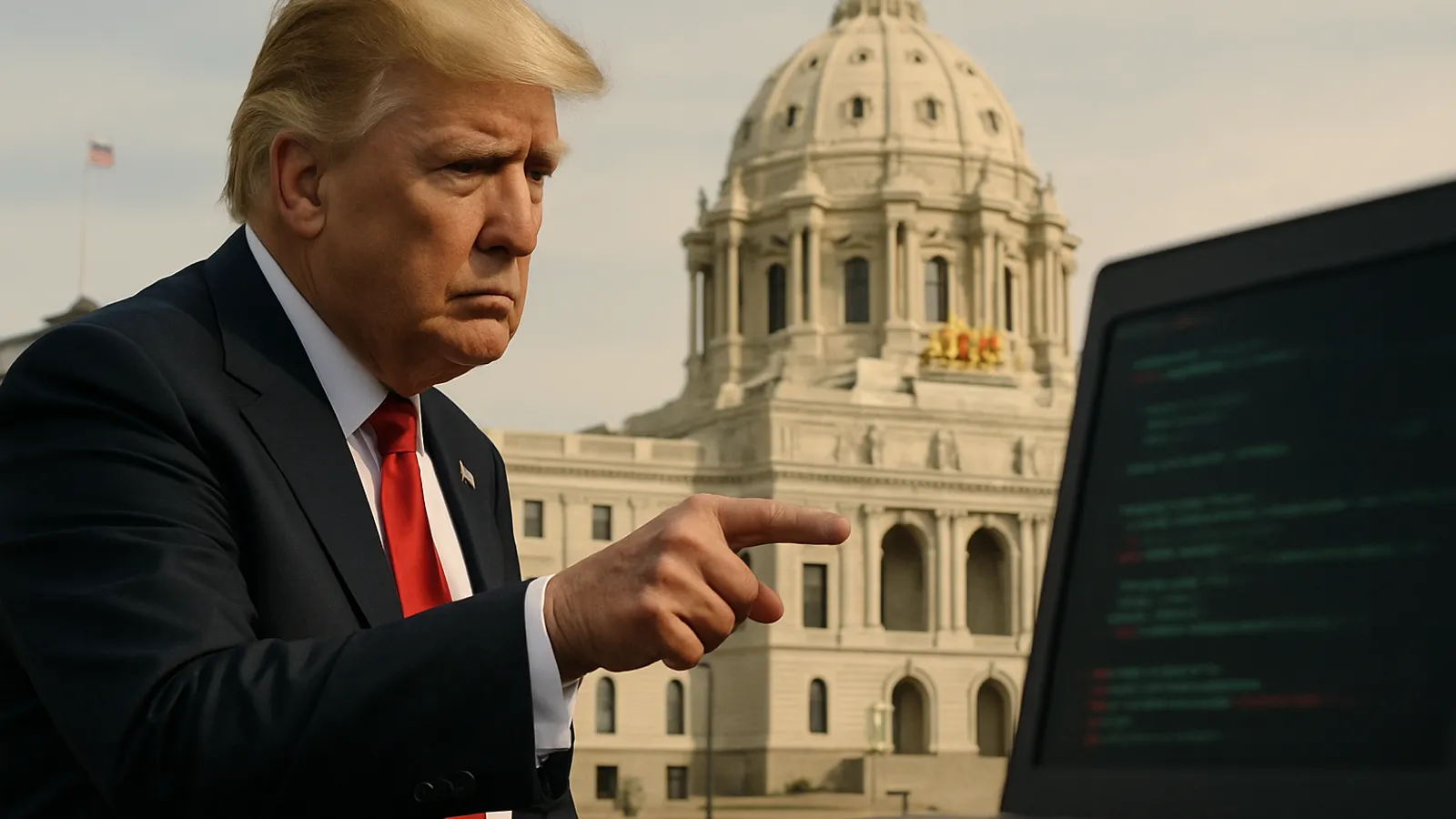 Trump macht den Gouverneur von Minnesota für Cyberangriffe verantwortlich, nicht Iran.