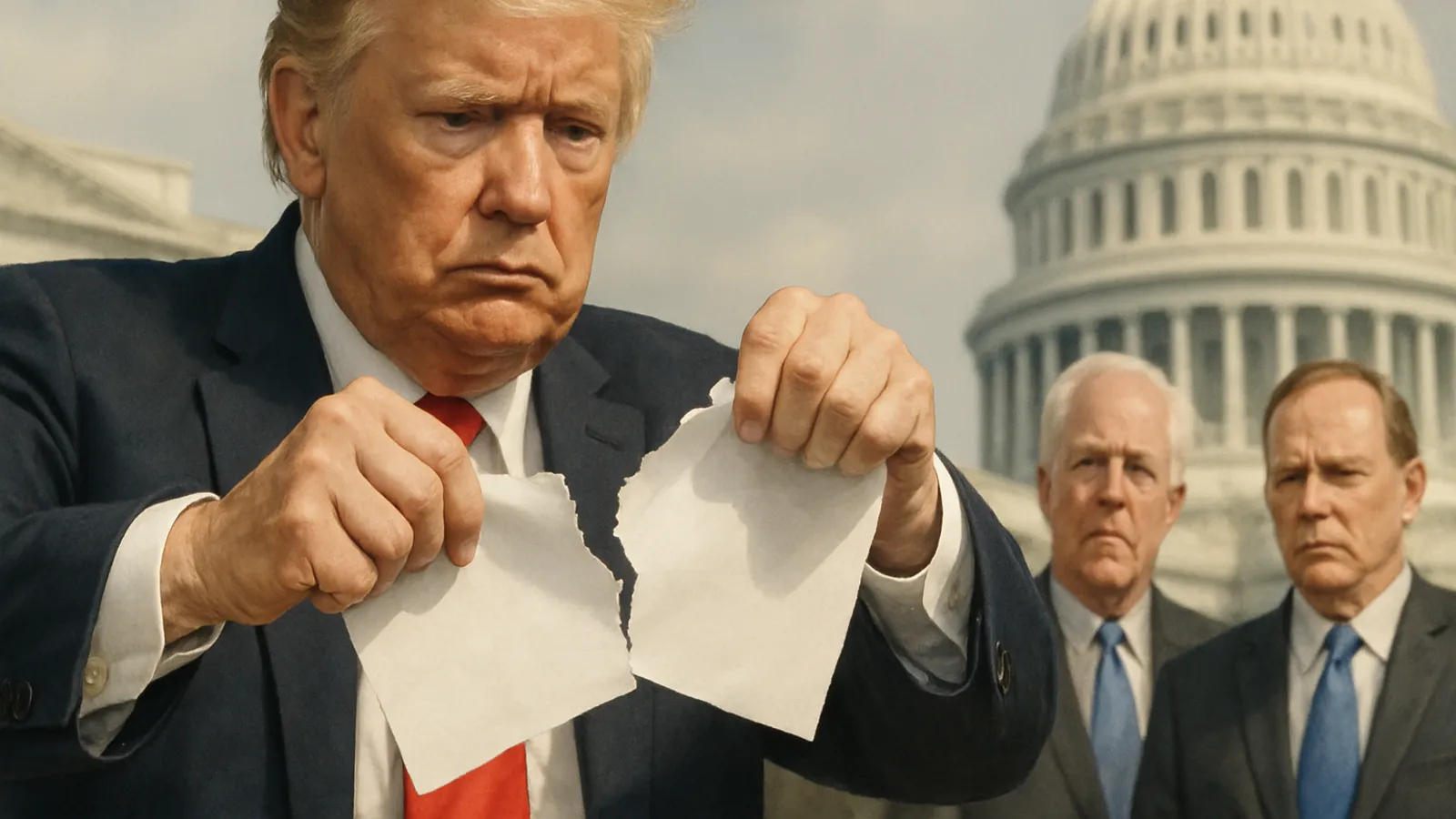 Trump sagt, er könnte die Nominierung von Todd Blanche zurückziehen, bis Cornyn und Tillis aus dem Amt scheiden.