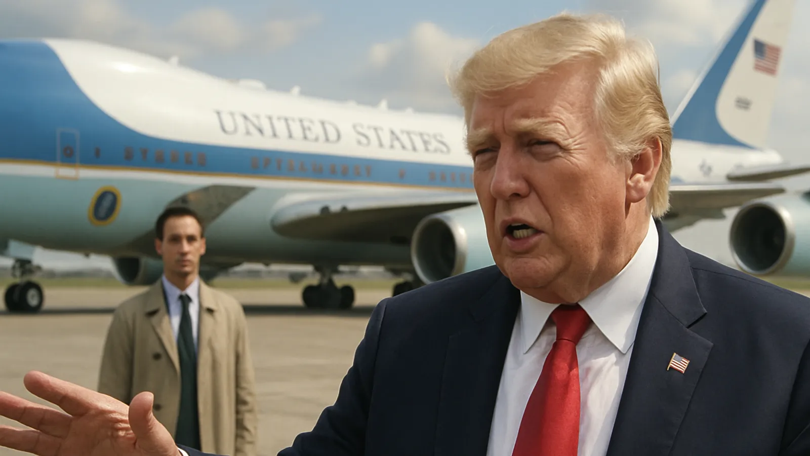 Trump spielt Air-Force-One-Wechsel herunter – Kritik an „Lockvogel“-Passagieren wächst.