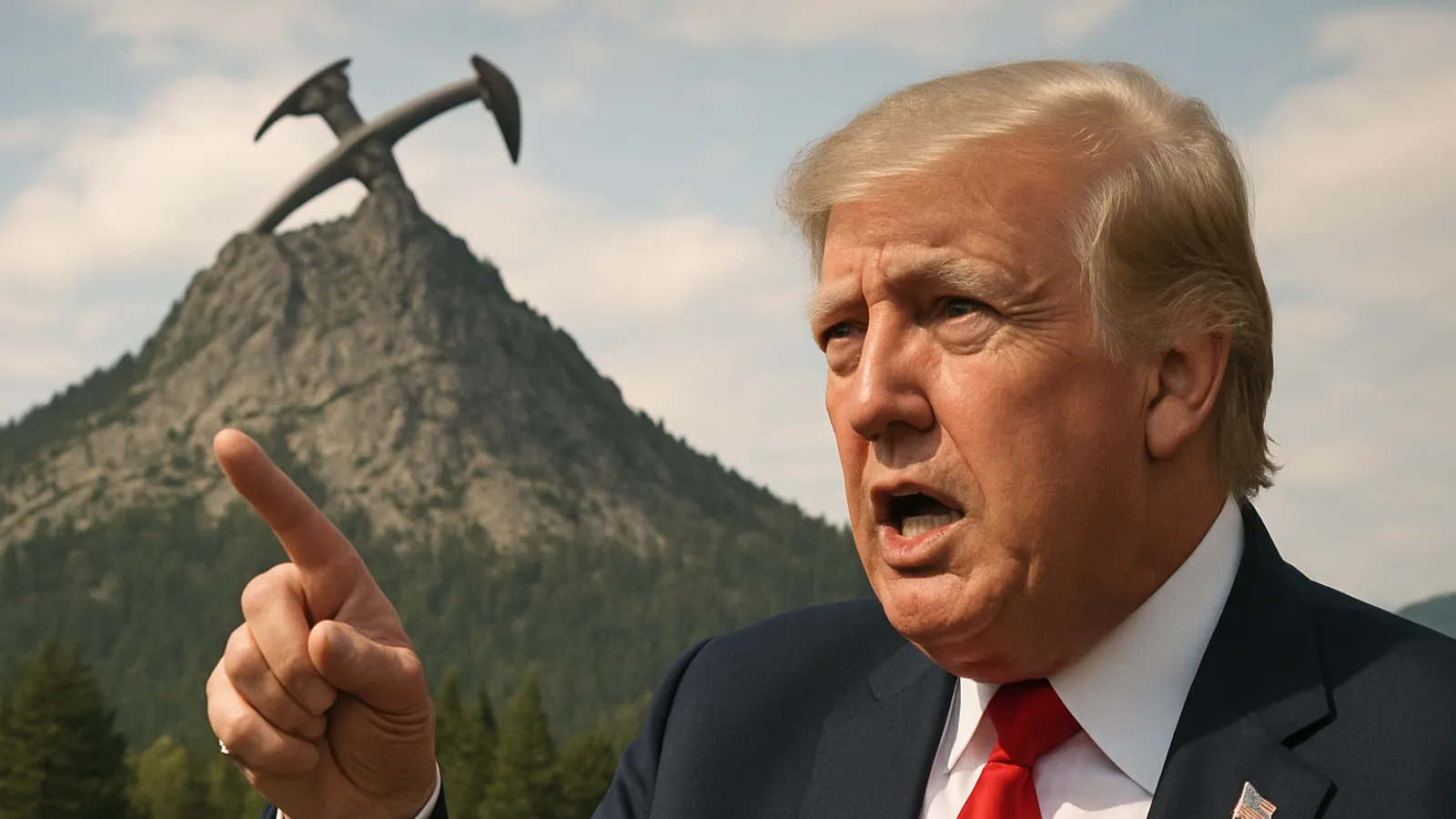 Trump kündigt einen möglichen Angriff auf Pickaxe Mountain in naher Zukunft an.