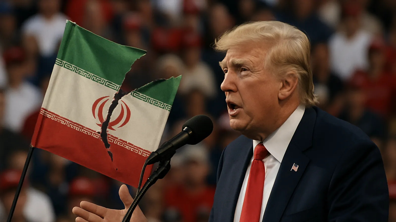 Trumps Iran-Problem zeigt sich in seinen Wahlkampfauftritten.