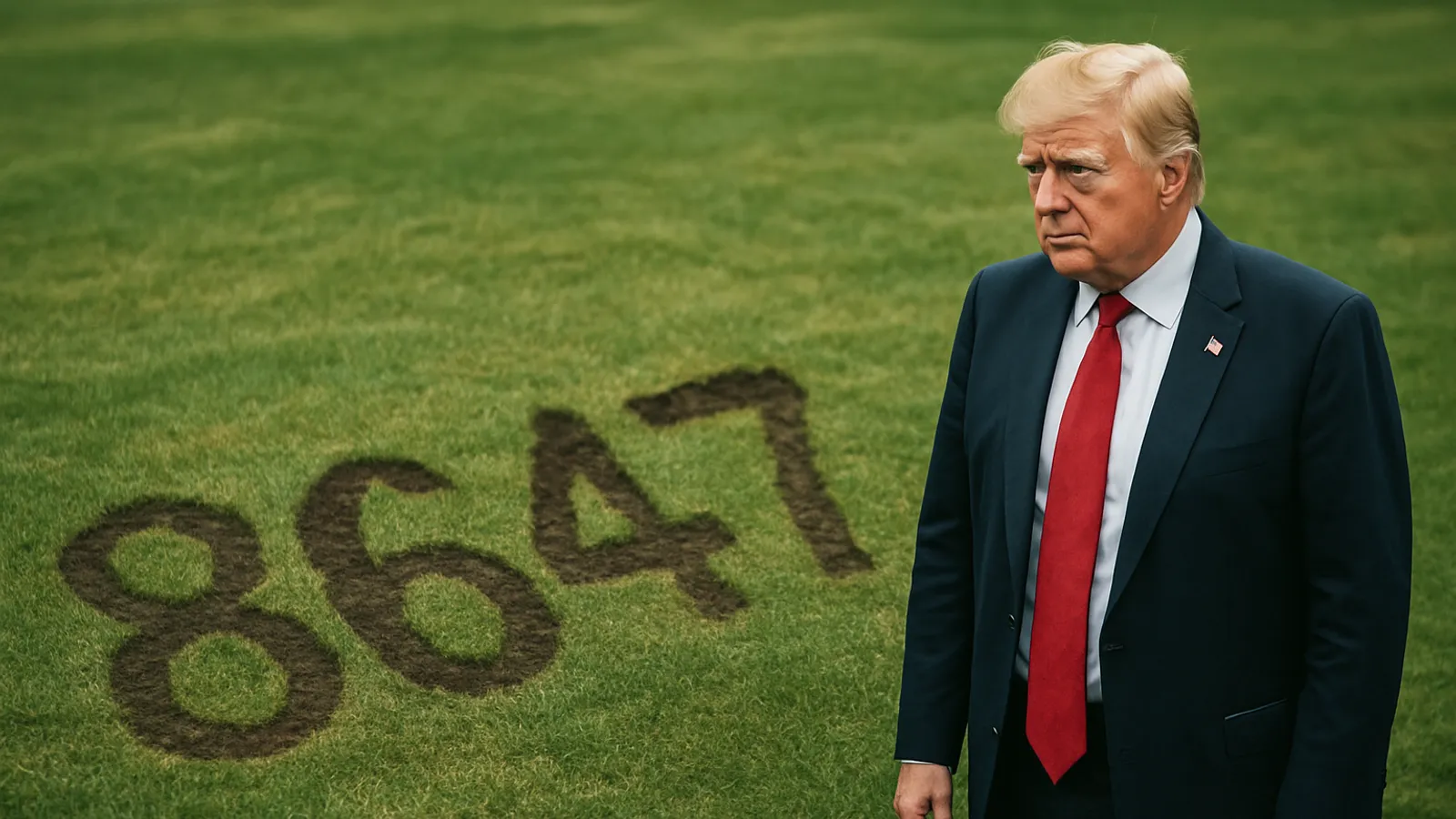Unbekannte schrieben »8647« als vermeintliche Drohung gegen Trump in Rasen.